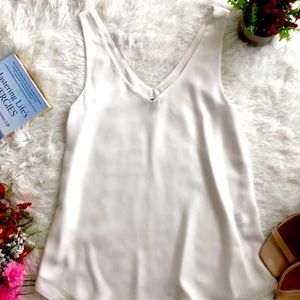 RW & CO. Solid Silky Crepe Wide Strap Cami Blouse